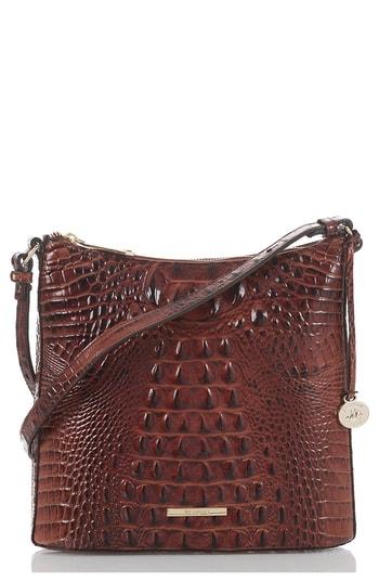 Brahmin Katie Croc Embossed Leather Crossbody Bag - Brown