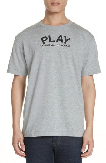 Men's Comme Des Garcons Play Logo T-shirt - Grey