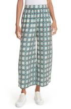 Women's Theory Tile Print Silk Twill Culottes, Size - Grey