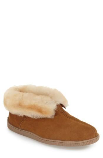 Men's Minnetonka Genuine Shearling Lined Ankle Boot M - Beige
