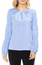 Women's Vince Camuto Smocked Poplin Shirt, Size - Blue
