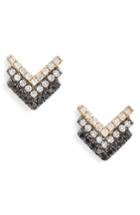 Women's Ef Collection Chevron Diamond Stud Earrings
