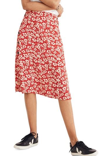 Women's Madewell Side Button Skirt - Red