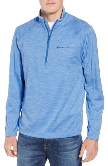 Men's Vineyard Vines The New Nine Mile Half Zip Pullover, Size - Blue