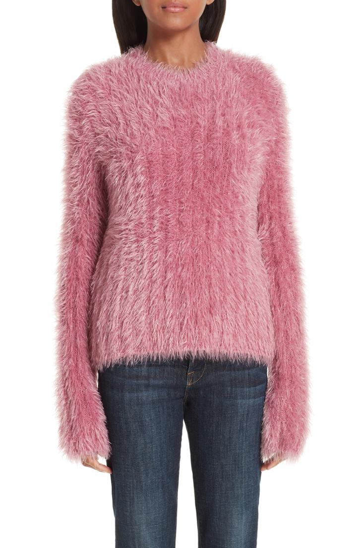 Women's Sies Marjan Margo Metallic Faux Fur Sweater - Pink