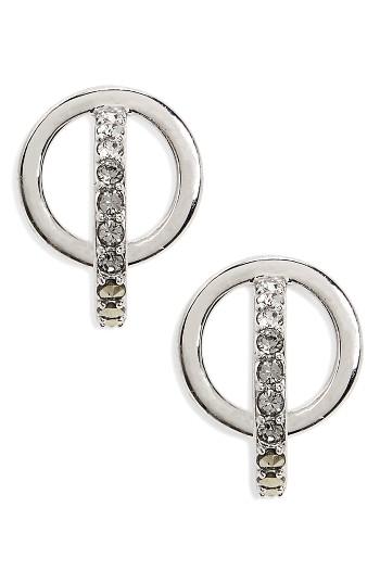 Women's Judith Jack Silver Sparkle Circle Stud Earrings