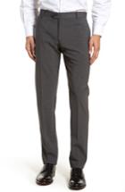 Men's Eleventy Flat Front Stretch Solid Wool Trousers R Eu - Grey