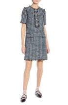 Women's Halogen X Atlantic-pacific Fringe Tweed Dress - Black