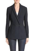 Women's Armani Jeans Pique Double Breasted Blazer Us / 38 It - Blue
