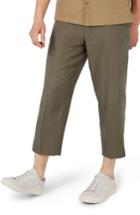 Men's Topman Crop Wide Leg Trousers X 30 - Green