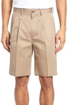 Men's Nordstrom Men's Shop Pleated Supima Cotton Shorts - Brown