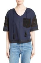 Women's Derek Lam 10 Crosby Crochet Trim Top