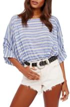 Women's Free People Azelea Crochet & Stripe Top - Blue