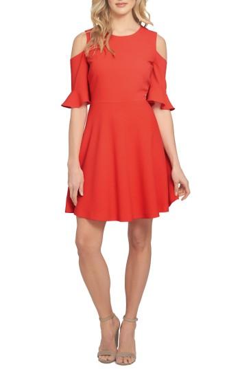 Women's Cece Emily Cold Shoulder Fit & Flare Dress