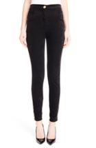 Women's Balmain Skinny Velour Pants Us / 38 Fr - Black