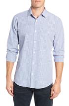 Men's Mizzen+main Estes Check Regular Fit Performance Sport Shirt - Blue