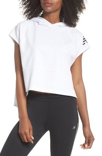 Women's New Balance 247 Sport Crop Hoodie - White