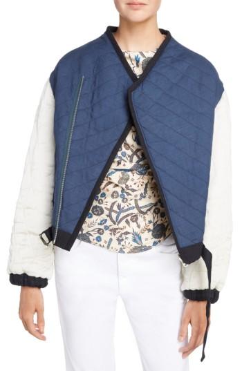Women's Isabel Marant Etoile Hanae Quilted Bomber Us / 34 Fr - Blue