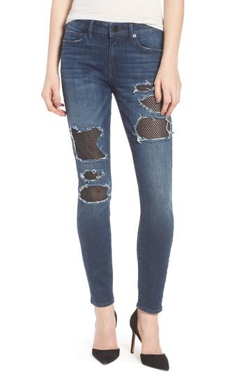 Women's True Religion Brand Jeans Halle Fishnet Skinny Jeans - Blue