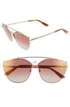 Women's Tom Ford Jacquelyn 64mm Cat Eye Sunglasses - Gold/ Brown Gradient
