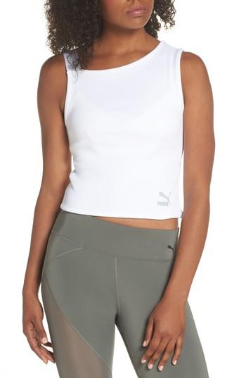 Women's Puma Ribbed Tank - White
