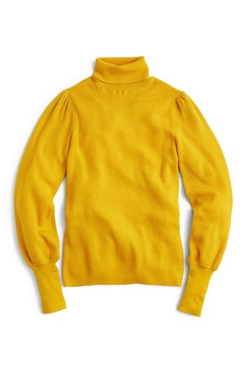 Women's J.crew Balloon Sleeve Turtleneck Sweater, Size - Metallic