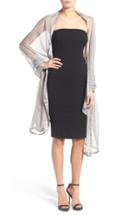 Women's Glint Satin Border Silk Wrap, Size - Grey