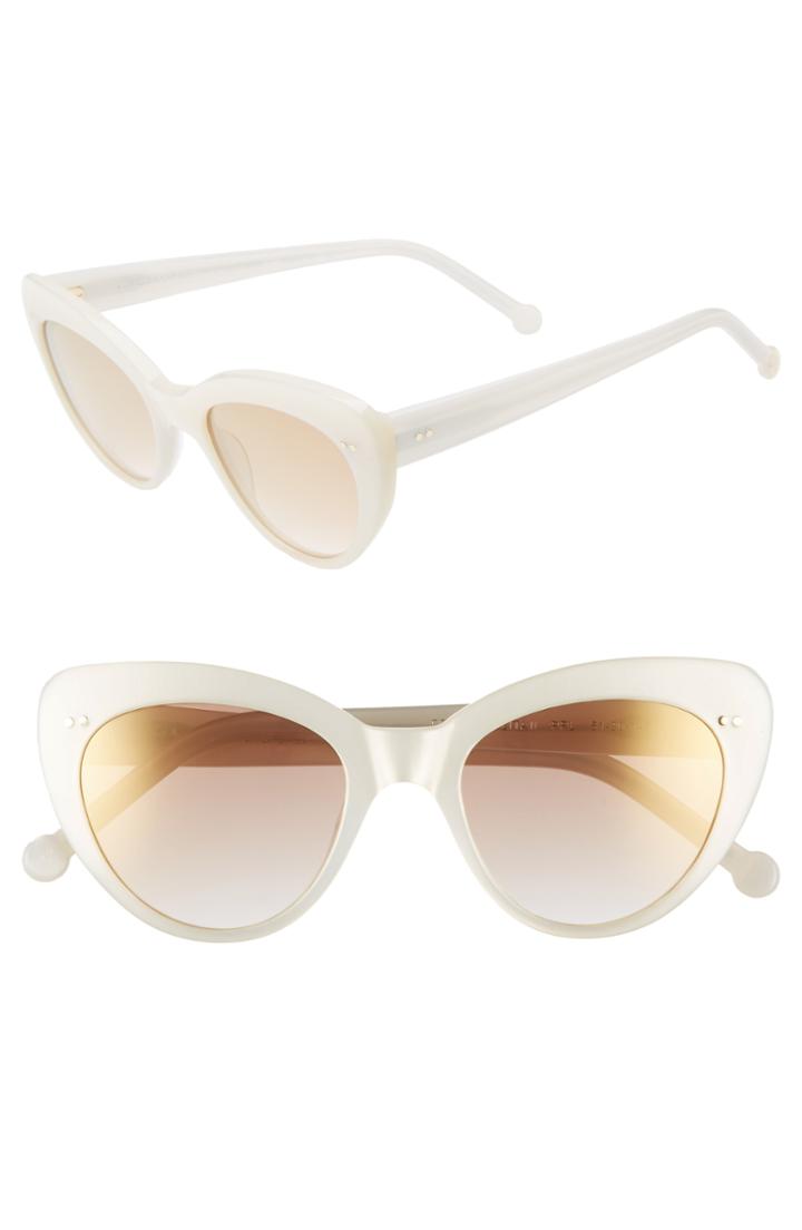 Women's Colors In Optics Lolita 51mm Gradient Lens Cat Eye Sunglasses - Pearl