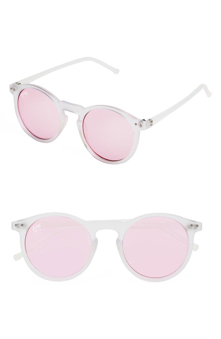 Women's Nem 50mm Mirrored Round Sunglasses -