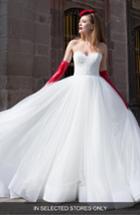 Women's Watters Zarah Beaded Silk Lace & Tulle Strapless Ballgown, Size In Store Only - Ivory