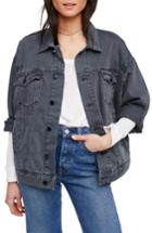 Women's Free People Denim Trucker Jacket /small - Black