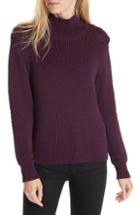 Women's Lewit Funnel Neck Metallic Sweater - Purple