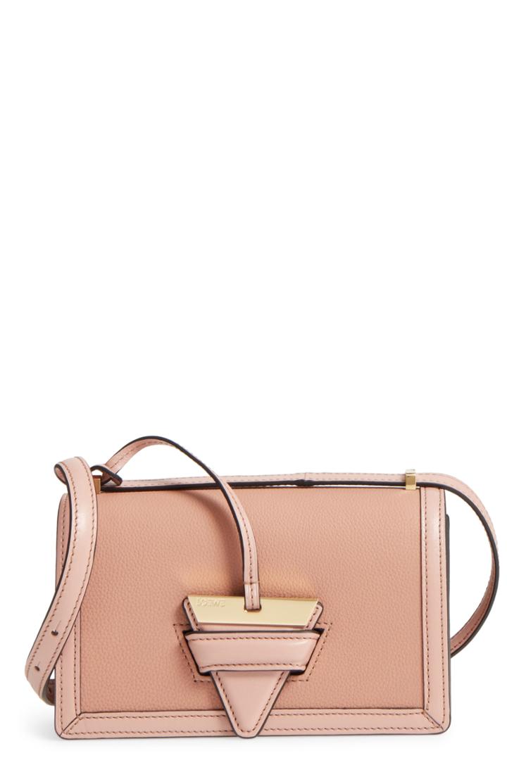 Loewe Small Barcelona Grainy Leather Crossbody Bag - Beige