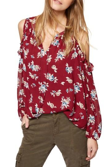 Women's Sanctuary Blaire Cold Shoulder Top - Red