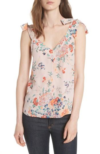 Women's Rebecca Taylor Marlena Floral Silk Tank - Pink