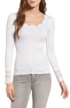 Women's Rosemunde Silk & Cotton Rib Knit Tee - White