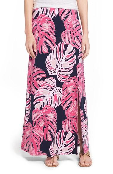 Women's Tommy Bahama 'pop Art Palms' Print Jersey Maxi Skirt
