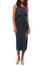 Women's Topshop Asymmetrical Drape Scuba Dress Us (fits Like 14) - Blue