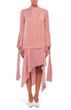 Women's Topshop Boutique Stripe Knot Sleeve Blouse Us (fits Like 10-12) - Red