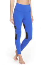 Women's Reebok High Waist Mesh Tights, Size - Blue