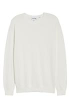 Men's Lacoste Pique Cotton Sweater (m) - White