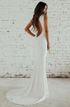 Women's Noel And Jean Low Back Crepe Mermaid Gown