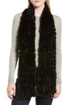 Women's La Fiorentina Balled Genuine Mink Fur Muffler, Size - Black