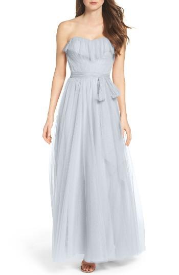 Women's Watters Angelie Strapless Tulle Gown - Blue