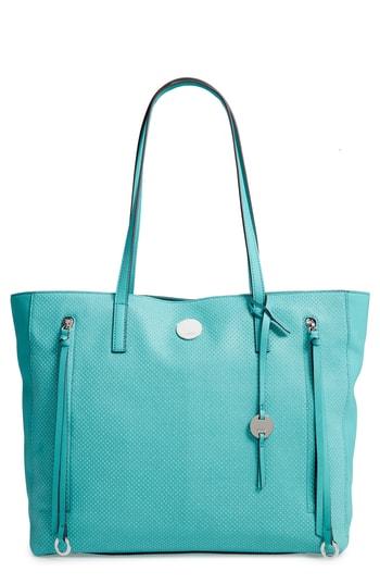Lodis Los Angeles Nelly Rfid Medium Leather Tote - Blue/green