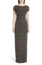 Women's St. John Evening Inlaid Sequin Knit Gown