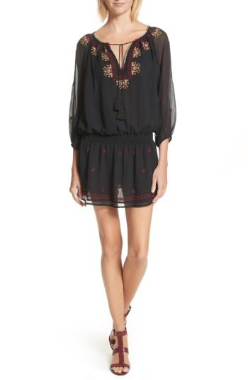 Women's Joie Geromine Blouson Silk Dress - Black