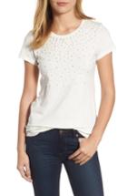 Women's Halogen Embellished Neckline Tee - Ivory