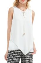 Women's Vince Camuto Lace-up Tiered Blouse - White