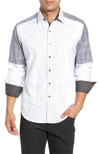 Men's Robert Graham Classic Fit Limited Edition Cutout Sport Shirt - White
